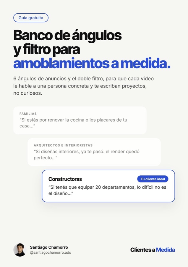 Portada de la guía Banco de ángulos y filtro para amoblamientos a medida